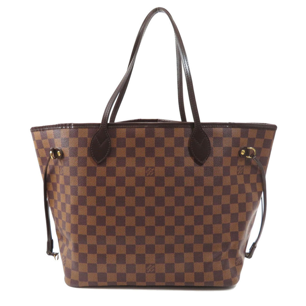 Louis Vuitton Bag Neverfull Tote Damier Ebene Brown Canvas Brown